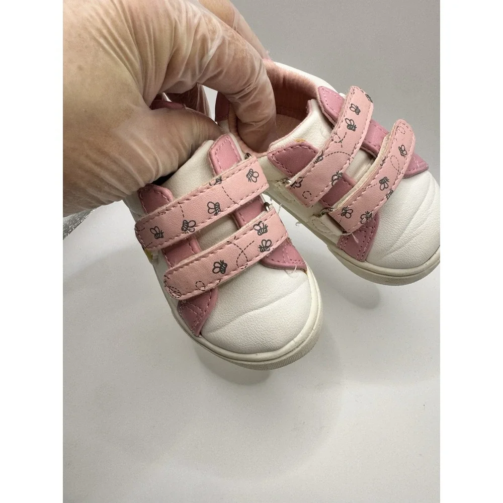 Disney Baby Winnie The Pooh Toddler Kids Sneaker Size 3‎ Pink /White Hook & Loop